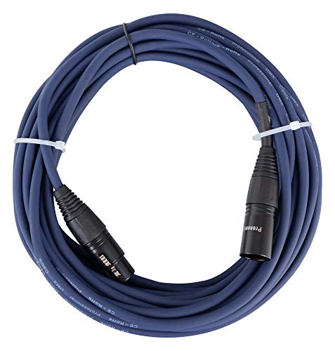 Pronomic Stage DMX3-10 DMX-Kabel 10 Meter (zur Verkabelung von Lichteffekten, Goldkontakte, Mantelfarbe: Blau, XLR Male zu XLR Female) von Pronomic