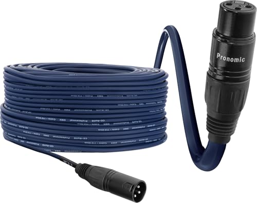 Pronomic Stage DMX3-100 DMX-Kabel 100 Meter (zur Verkabelung von Lichteffekten, Goldkontakte, Mantelfarbe: Blau, XLR Male zu XLR Female) von Pronomic
