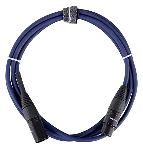 Pronomic Stage DMX3-2,5 DMX-Kabel 2,5 Meter (zur Verkabelung von Lichteffekten, Goldkontakte, Mantelfarbe: Blau, XLR Male zu XLR Female) von Pronomic