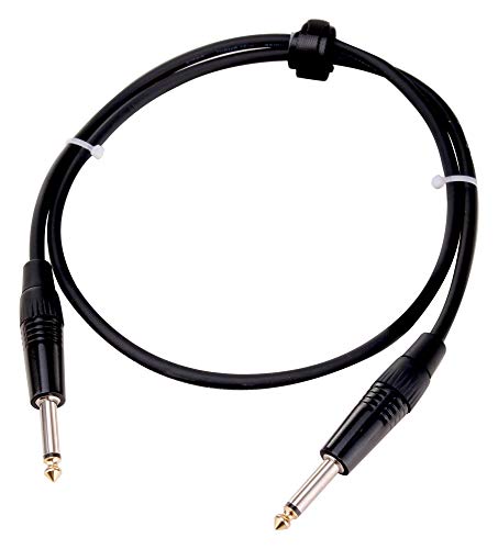 Pronomic Stage INST-1 Instrumentenkabel 1m (6,3 mm Klinke, Verbindungskabel, Gitarre, vergoldete Steckerspitzen, Spannzangen-Zugentlastung) schwarz von Pronomic