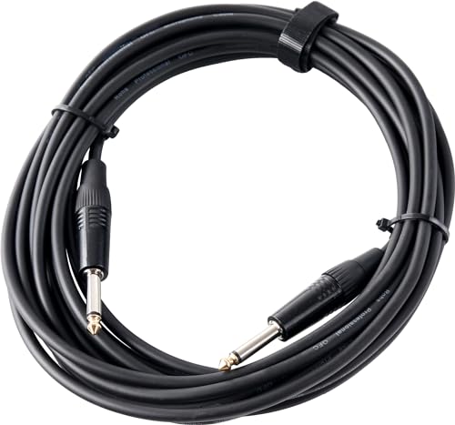 Pronomic Stage INST-6 Instrumentenkabel 6m (6,3 mm Klinke, Verbindungskabel, Gitarre, vergoldete Steckerspitzen, Spannzangen-Zugentlastung) schwarz von Pronomic