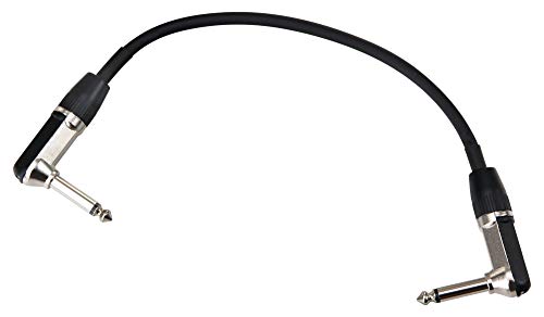 Pronomic Stage INST-A-030 Klinkenkabel (6,3 mm Winkelstecker, Patchkabel, Steckverbindung für Effektgeräte, Länge 0,3 m) Schwarz von Pronomic