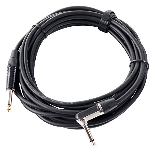 Pronomic Stage INST-A-6 Klinkenkabel (6,3 mm Winkelstecker, Gitarren-/Instrumentenkabel, Länge 6 m) Schwarz von Pronomic