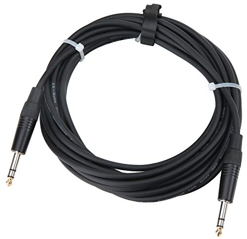 Pronomic Stage INSTS-6 Stereo-Klinkenkabel (symmetrisch abgeschirmt, zweiadrig, 6,3mm Stereo-Klinke ⇒ 6,3mm Stereo-Klinke, 6 m lang) Schwarz von Pronomic