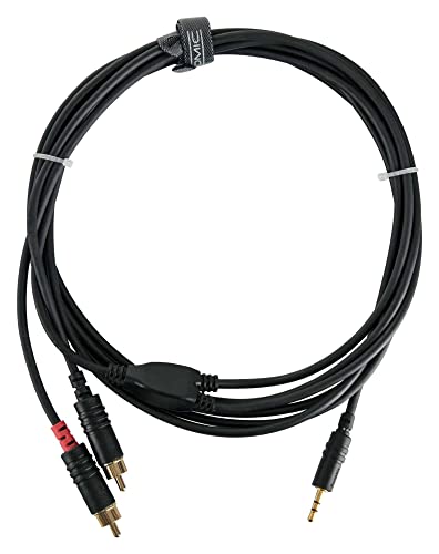 Pronomic Stage J3RC-3m Audiokabel (3,5 mm Stereo-Klinke auf Cinch, für DJ, Studio und PA, vergoldete Stecker, Länge: 3 m) schwarz von Pronomic