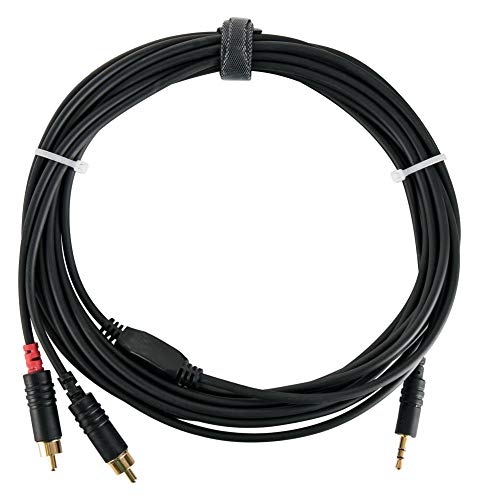 Pronomic Stage J3RC-6m Audiokabel (3,5 mm Stereo-Klinke auf Cinch, für DJ, Studio und PA, vergoldete Stecker, Länge: 6 m) schwarz von Pronomic