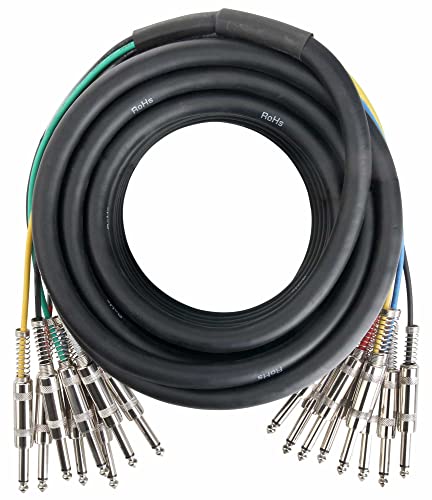 Pronomic Stage MJJ8-10 Multicore Kabel 8 x 6,3 mm Klinke mono auf 8 x 6,3 mm Klinke mono 10 m von Pronomic