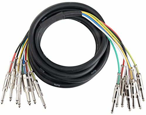 Pronomic Stage MJJ8-3 Multicore Kabel 8 x 6,3 mm Klinke mono auf 8 x 6,3 mm Klinke mono 3 m von Pronomic