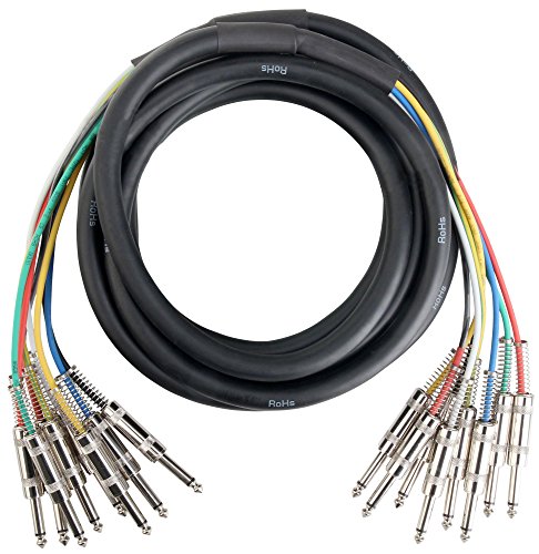 Pronomic Stage MJJ8-6 Multicore Kabel 8 x 6,3 mm Klinke mono auf 8 x 6,3 mm Klinke mono 6 m von Pronomic