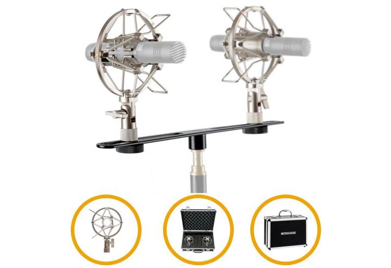Pronomic Stereo Zubehörset für Kleinmenmbran Mikrofone - Für Overhead Aufnahmen Mikrofon-Halterung, (Zubehörset für Kleinmembranmikrofone) von Pronomic