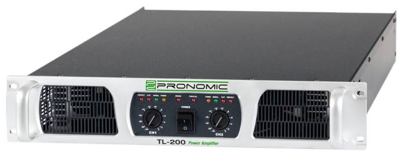 Pronomic TL-200 Endstufe Verstärker (Anzahl Kanäle: 2 Kanal Lautsprecher- Schraubklemmen, 1000 W, Stereo-Leistungsverstärker mit 2x 500 Watt an 2 Ohm) von Pronomic
