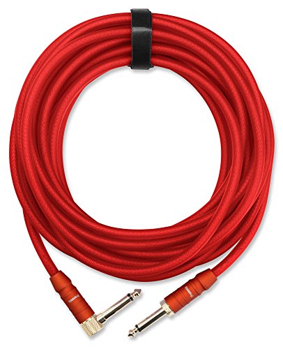 Pronomic Trendline INST-A-6R Klinkenkabel 6m (Professionelles Gitarren-/Instrumentenkabel, 6,3mm Klinke, 24 Karat vergoldet, flexibler und robuster Außenmantel, inkl. Kabelklette) rot von Pronomic