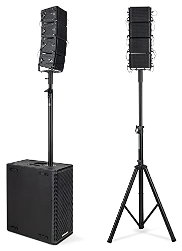 Pronomic V-Array Medium Set - Aktives PA-System mit 1680 Watt (RMS) - Geeignet bis ca. 150 Zuhörer - 1x Subwoofer mit 2X 10 Lautsprecher - 8X Topteil mit je 4" Lautsprecher + Hochtöner von Pronomic