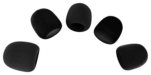 Pronomic WS-505 BK Windschutz für Mikrofone - 5er Set - dämpft Körperschall- und Popp-Geräusche - für Mikrofone mit 40-55 mm Korbdurchmesser - schwarz von Pronomic