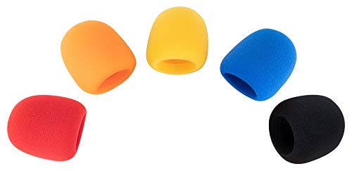 Pronomic WS-505 MC Windschutz für Mikrofone - 5er Set - dämpft Körperschall- und Popp-Geräusche - für Mikrofone mit 40-55 mm Korbdurchmesser - in 5 verschieden Farben von Pronomic