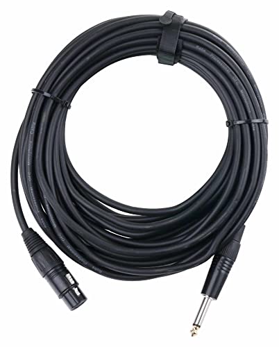 Pronomic XFJ-10 XLR zu Klinke-Kabel (unsymmetrisches Mikrofonkabel, Länge 10m, säure- und ölfest, Spannzangen-Zugentlastung) schwarz von Pronomic