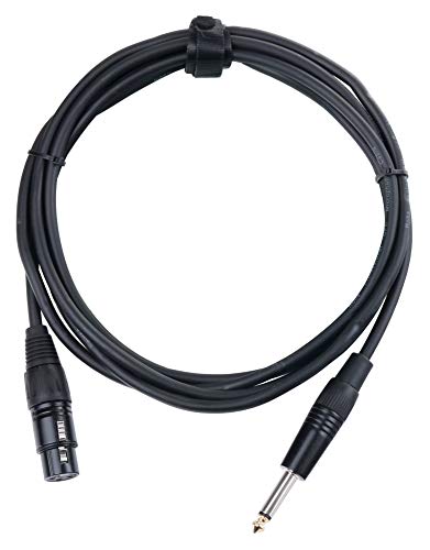 Pronomic XFJ-2.5 XLR zu Klinke-Kabel (unsymmetrisches Mikrofonkabel, Länge 2,5m, säure- und ölfest, Spannzangen-Zugentlastung) schwarz von Pronomic