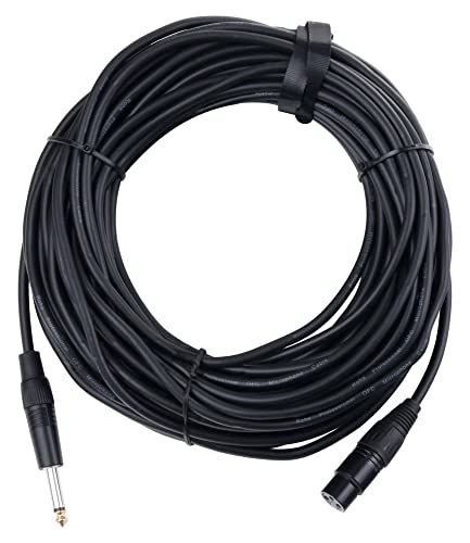 Pronomic XFJ-20 XLR zu Klinke Kabel (unsymmetrisches Mikrofonkabel, Länge 20m, säure- und ölfest, Spannzangen-Zugentlastung) schwarz von Pronomic