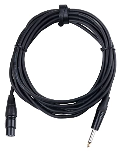 Pronomic XFJ-5 XLR zu Klinke Kabel (unsymmetrisches Mikrofonkabel, Länge 5m, säure- und ölfest, Spannzangen-Zugentlastung) schwarz von Pronomic