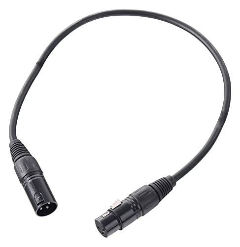 Pronomic XFXM-0.5 Mikrofonkabel (0,5m Länge, XLR female 3-pol -> XLR male 3-pol, Stecker handgelötet, säure- und ölfest, Spannzangen-Zugentlastung) schwarz von Pronomic