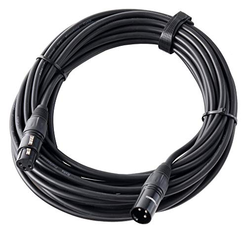 Pronomic XFXM-10 Mikrofonkabel (10m Länge, XLR female 3-pol -> XLR male 3-pol, Stecker handgelötet, säure- und ölfest, Spannzangen-Zugentlastung) schwarz von Pronomic