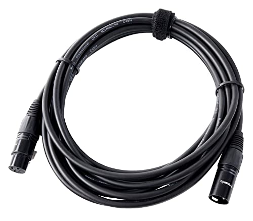 Pronomic XFXM-5 Mikrofonkabel (5m Länge, XLR female 3-pol -> XLR male 3-pol, Stecker handgelötet, säure- und ölfest, Spannzangen-Zugentlastung) schwarz von Pronomic