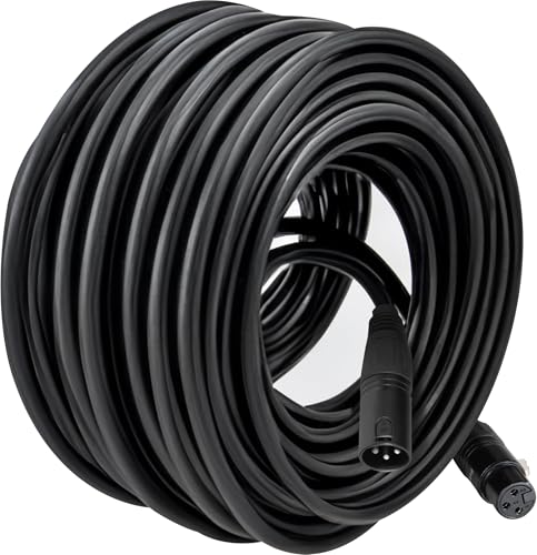 Pronomic XFXM-50 Mikrofonkabel (50 m Länge, XLR female 3-pol -> XLR male 3-pol, Stecker handgelötet, säure- und ölfest, Spannzangen-Zugentlastung) schwarz von Pronomic