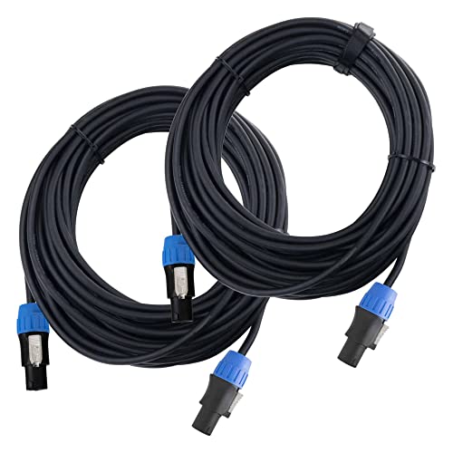 Pronomic pro-line BOXSP2-15 Lautsprecherkabel 2x 2,5 mm² - 1 Paar professionelle Boxenkabel für DJ & PA - Länge: 15 m - Stecker: 2-Pol Speakon-kompatibel - Spannzangen-Zugentlastung - Schwarz von Pronomic