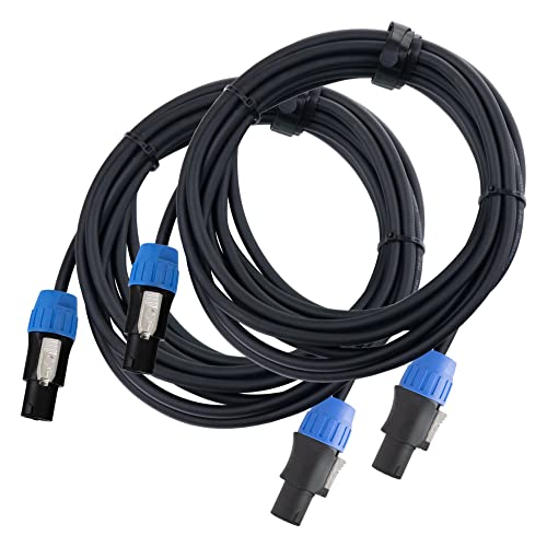 Pronomic pro-line BOXSP2-5 Lautsprecherkabel 2x 2,5 mm² - 1 Paar professionelle Boxenkabel für DJ & PA - Länge: 5 m - Stecker: 2-Pol Speakon-kompatibel - Spannzangen-Zugentlastung - Schwarz von Pronomic