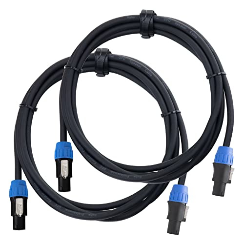 Pronomic pro-line BOXSP4-2.5 Lautsprecherkabel 4x 2,5 mm² - 1 Paar professionelle Boxenkabel für DJ & PA - Länge: 2,5 m - Stecker: 4-Pol Speakon-kompatibel - Spannzangen-Zugentlastung - Schwarz von Pronomic