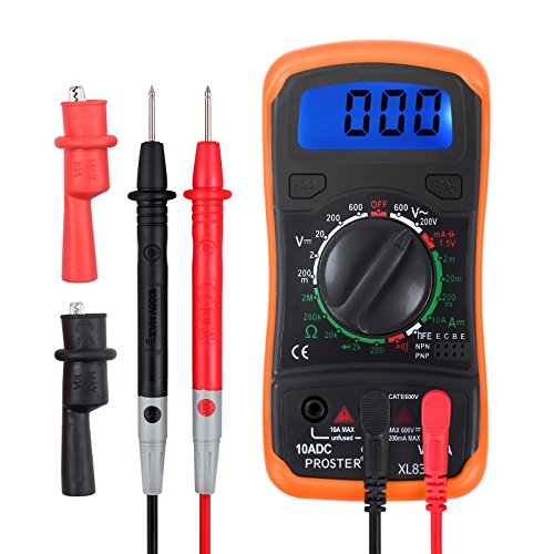 Proster Mini Digitaler Multimeter 2000 counts Auto Bereich Voltmeter Ammeter Ohmmeter DMM DC Strom Spannung Widerstand Diode Durchgang mit Buzzer ung LCD Hintergrundbeleuchtung von Proster