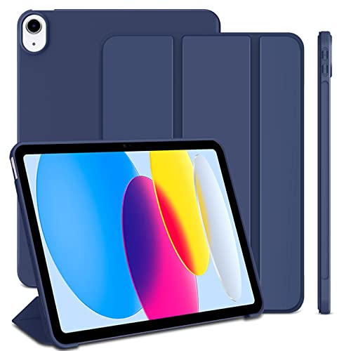 ProtUTab Schutzhülle für iPad der 10. Generation 2022, schmaler, dreifach Faltbarer Ständer der 10. Generation, iPad-Hülle mit automatischer Wake- und Sleep-Schlafmodus, 11 Zoll, Dunkelblau von ProtUTab