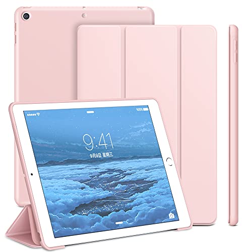 ProtUTab Schutzhülle für iPad der 9. Generation, Auto-Wake- und Sleep-iPad-Abdeckung der 9. Generation, schmal, dreifach faltbar, Standfunktion, Smart-Cover-Schutzhülle für iPad 10.2, Rosa von ProtUTab