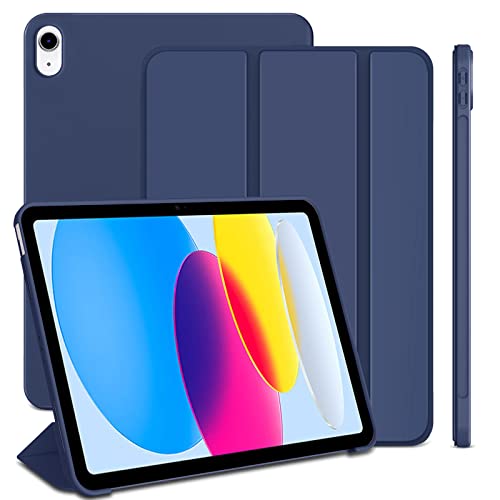 ProtUTab iPad Air 4. Generation Hülle 2020 / iPad Air 5. Generation Hülle 2022, Slim Trifold Stand Schutzhülle iPad Air Case, Leichte Auto Wake & Sleep iPad Air 5. Generation, Dunkelblau von ProtUTab