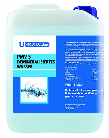 PDW5 Demineralisiertes Wasser 5 L von Protec.Class