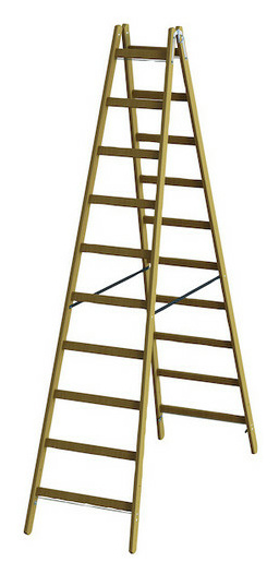 PHSPSL10 Holz-Sprossen-Stehleiter 2x10 PHSPSL10 Holz-Sprossen-Stehleiter 2x10 von Protec.Class