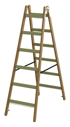 PHSPSL26 Holz-Sprossen-Stehleiter 2x6 von Protec.Class