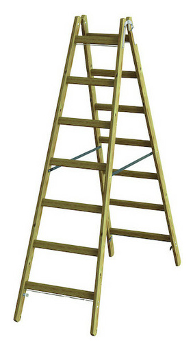 PHSPSL27 Holz-Sprossen-Stehleiter 2x7 von Protec.Class
