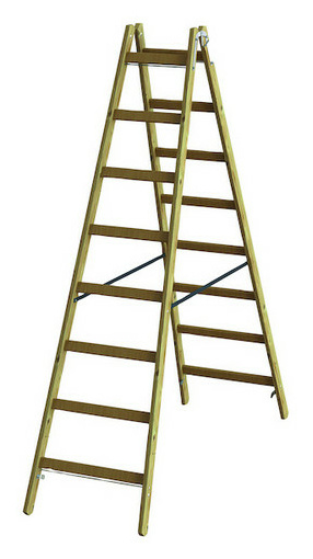 PHSPSL28 Holz-Sprossen-Stehleiter 2x8 von Protec.Class