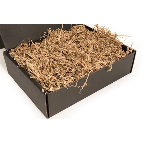 Geschreddertes Kraftpapier 1kg - braune Farbe - Füllmaterial für Versand Kartons Geschenke - Stroh für Pakete - umweltfreundlicher Transportschutz Verpackungsmaterial von ProtectBOX+