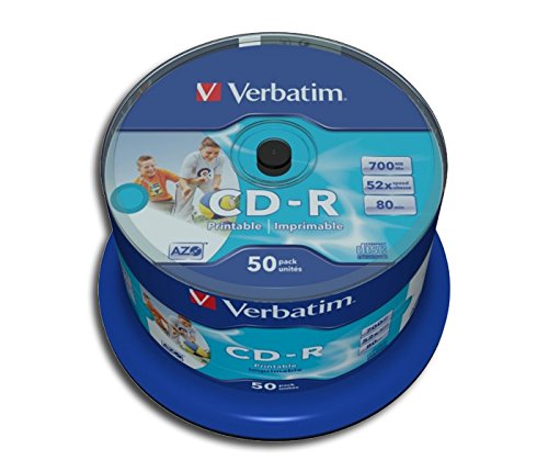 Protected CD-R 80 Verbatim 52x DLP Print 50er Cake von Protected