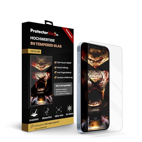 Protectorking 1x 9H Panzerglas für iPhone 11 Pro HD KLAR echtes Tempered Glass Panzerfolie Displayschutz Schutzglas Hartglas Schutzfolie Screen-Protector von Protectorking