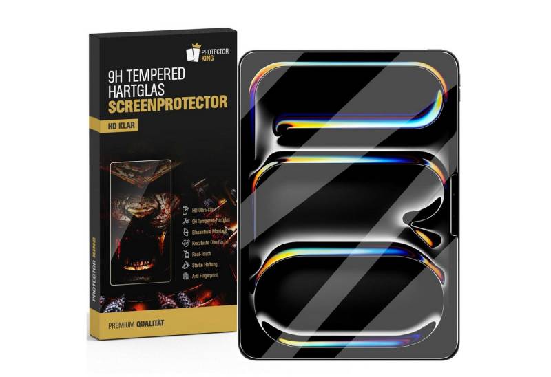 Protectorking Displayschutzfolie 2x 9H Panzerglas für iPad Pro 13 2024 3D KLAR echtes Tempered Glass, 2-Stück, Displayschutz, Schutzglas echtes Tempered Glass 3D-KLAR von Protectorking