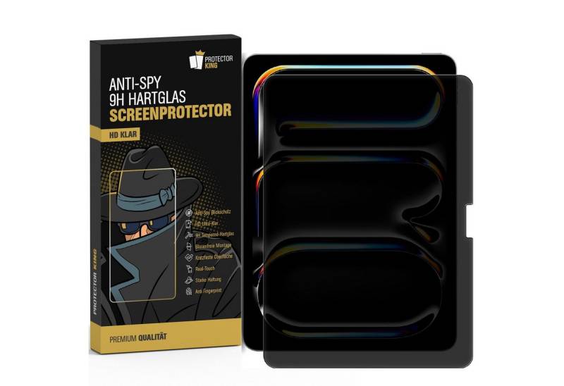 Protectorking Displayschutzfolie 2x Anti-Spy 9H Panzerglas für iPad Air 11 2024 Blickschutz Privacy, 2-Stück, Displayschutz, Schutzglas ANTI-SPY PRIVACY BLICKSCHUTZ 9H Härte von Protectorking
