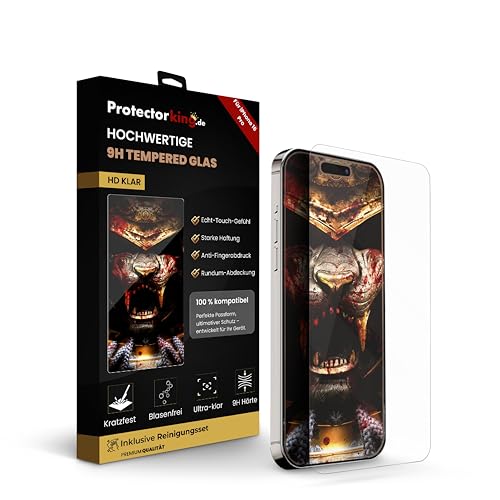 Protectorking 3x 9H Panzerglas für iPhone 16 Pro HD KLAR echtes Tempered Glass Panzerfolie Displayschutz Schutzglas Hartglas Schutzfolie Screen-Protector Protectorking 3x 9H Panzerglas für iPhone 16 Pro HD KLAR echtes Tempered Glass Panzerfolie Displayschutz Schutzglas Hartglas Schutzfolie Screen-Protector von Protectorking