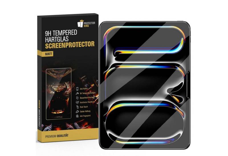 Protectorking Displayschutzfolie 5x 9H Panzerglas für iPad Pro 11 2024 matt Anti-Reflex entspiegelt, 5-Stück, Anti-Reflex, matt, entspiegelt von Protectorking
