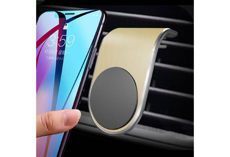 Protectorking Displayschutzfolie Auto Magnetisch Handyhalterung KFZ Lüftungsgitter Halterung Gold iPhon, Handyhalterung mit Starken Magnet für alle Smart von Protectorking