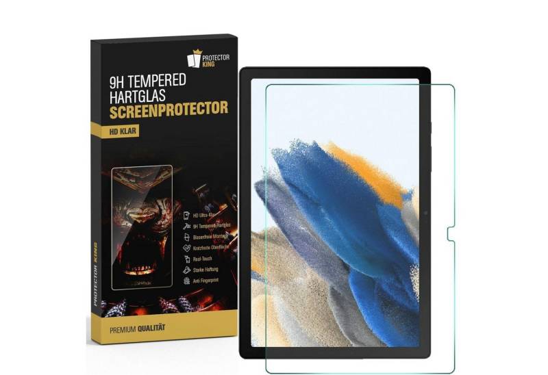 Protectorking Displayschutzfolie 1x 9H Panzerglas für Samsung Galaxy Tab A8 10.5 2021 Displayschutz, 1-Stück, Hoch Quailitative Temperiertes 9H Panzerglas HD ULTRA KLAR von Protectorking