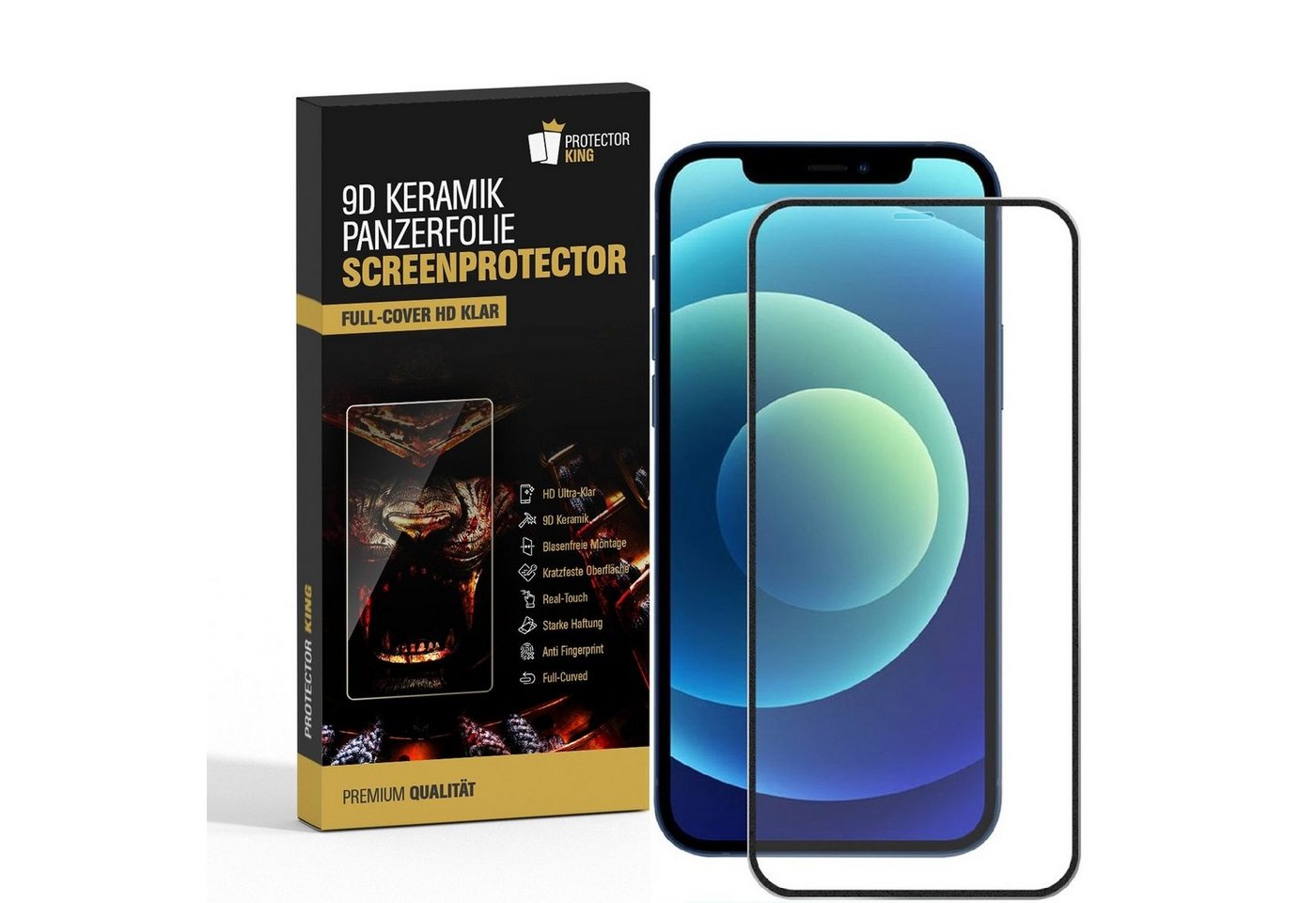 Protectorking Schutzfolie 1x Panzerkeramikglas für iPhone 11 Pro 3D KLAR Flexibler Displayschutz, (1-Stück), 3D-KLAR von Protectorking