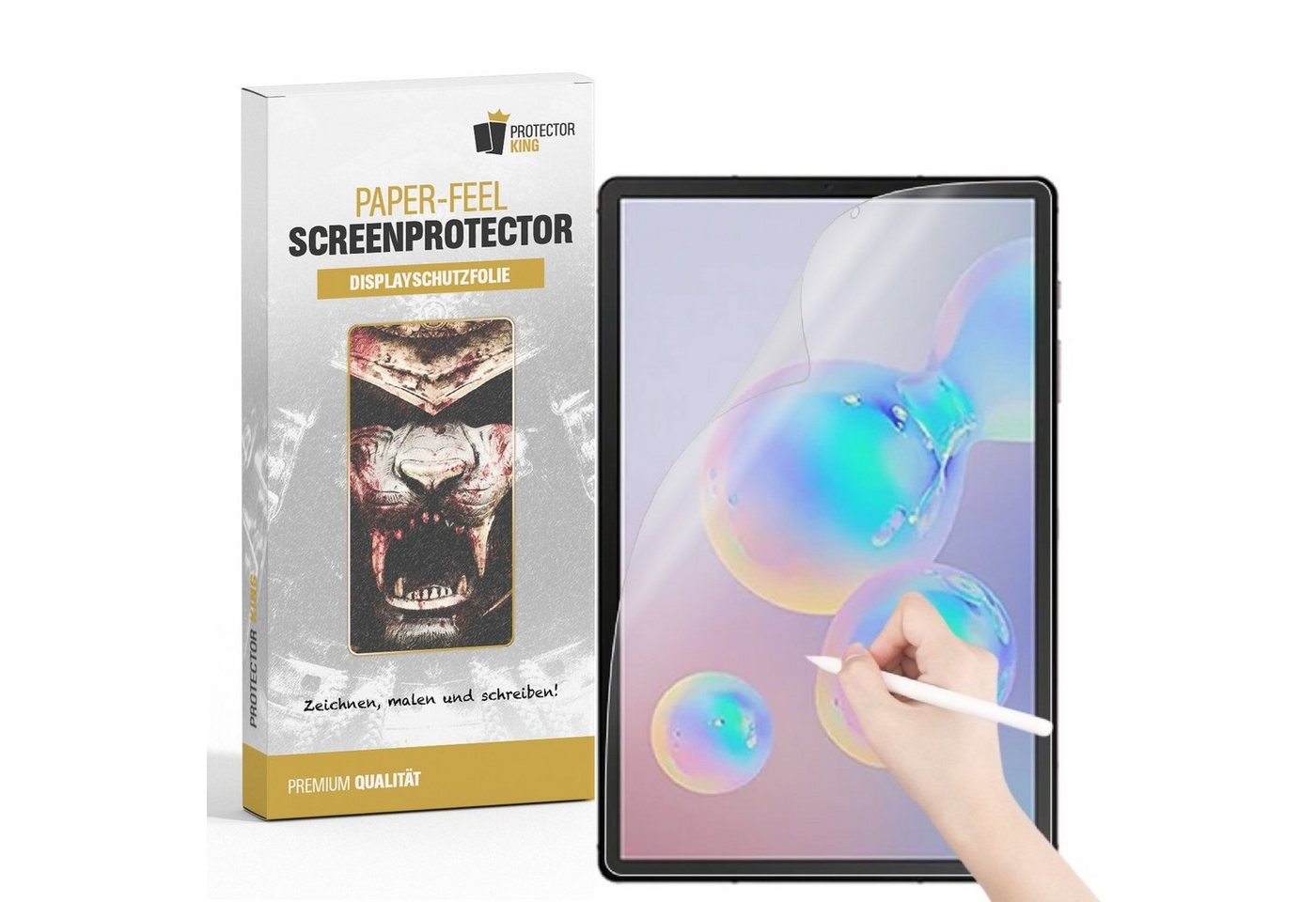 Protectorking Schutzfolie 1x Paperfeel für Samsung Galaxy Tab S6 Displayschutz Schreiben Malen, (1-Stück), Tablet von Protectorking